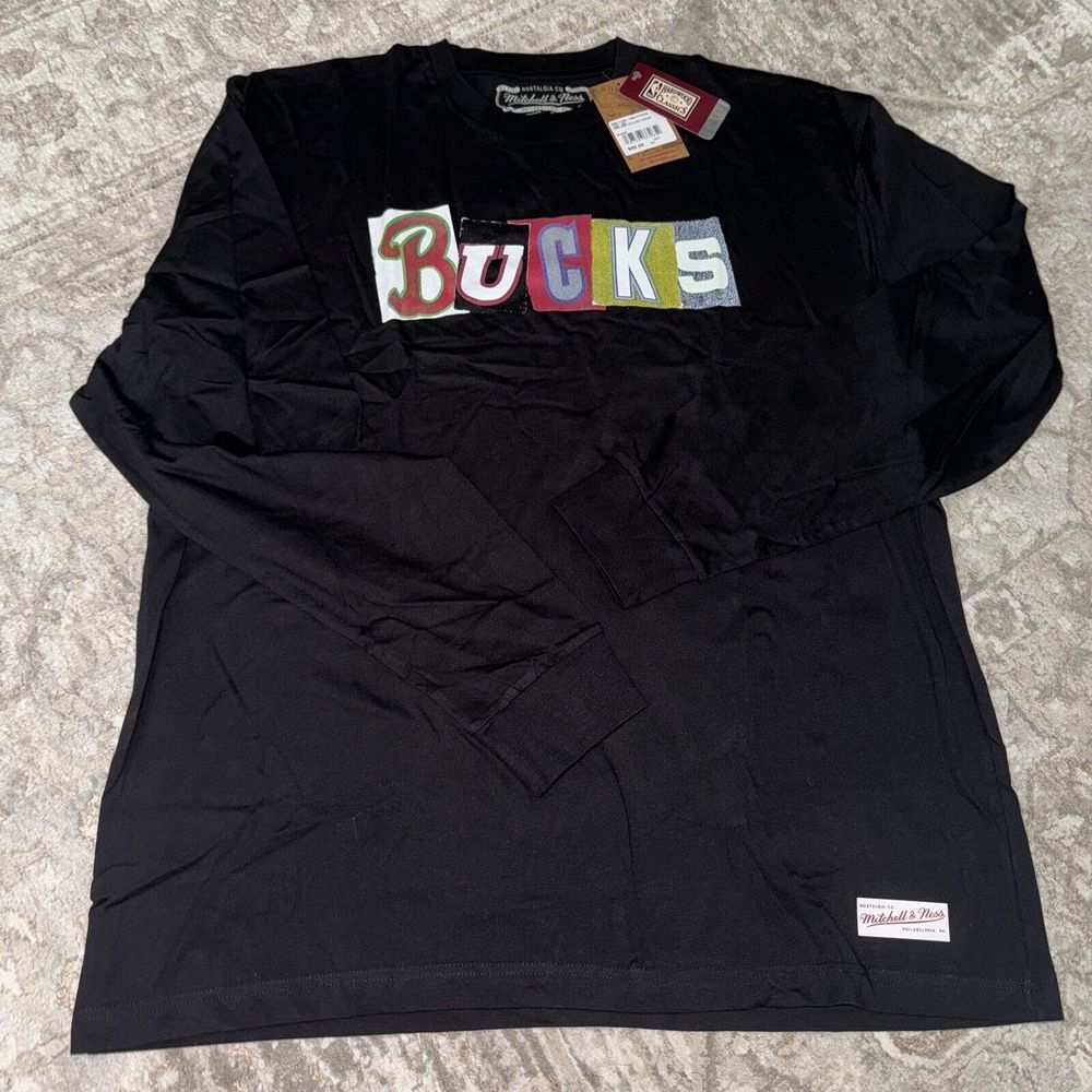 Milwaukee Bucks Mitchell & Ness NBA Long Sleeve Shirt XXL NWT